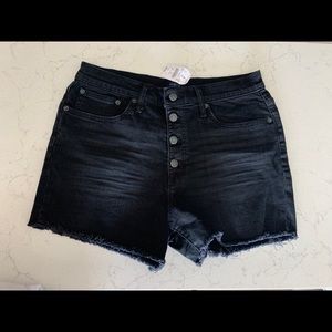 J Crew Button Fly Black Jean Shorts